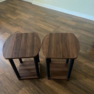 This is two side tables brown and back.